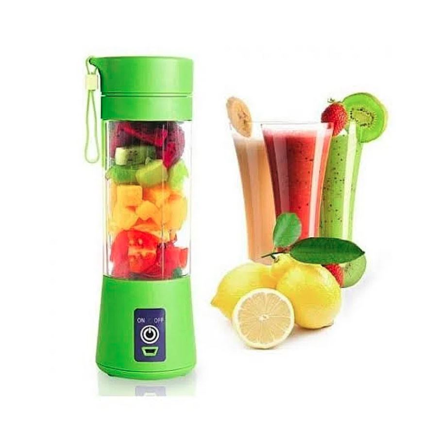 Licuadora Portátil Recargable y Robusto con 6 Cuchillas, Mini Licuadora de 380 ml para Batidos, Jugos, Frutas y Verduras