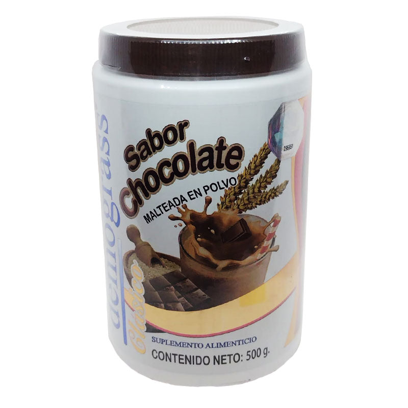 Malteada Demograss Chocolate 500 g con proteína vegetal y fibra