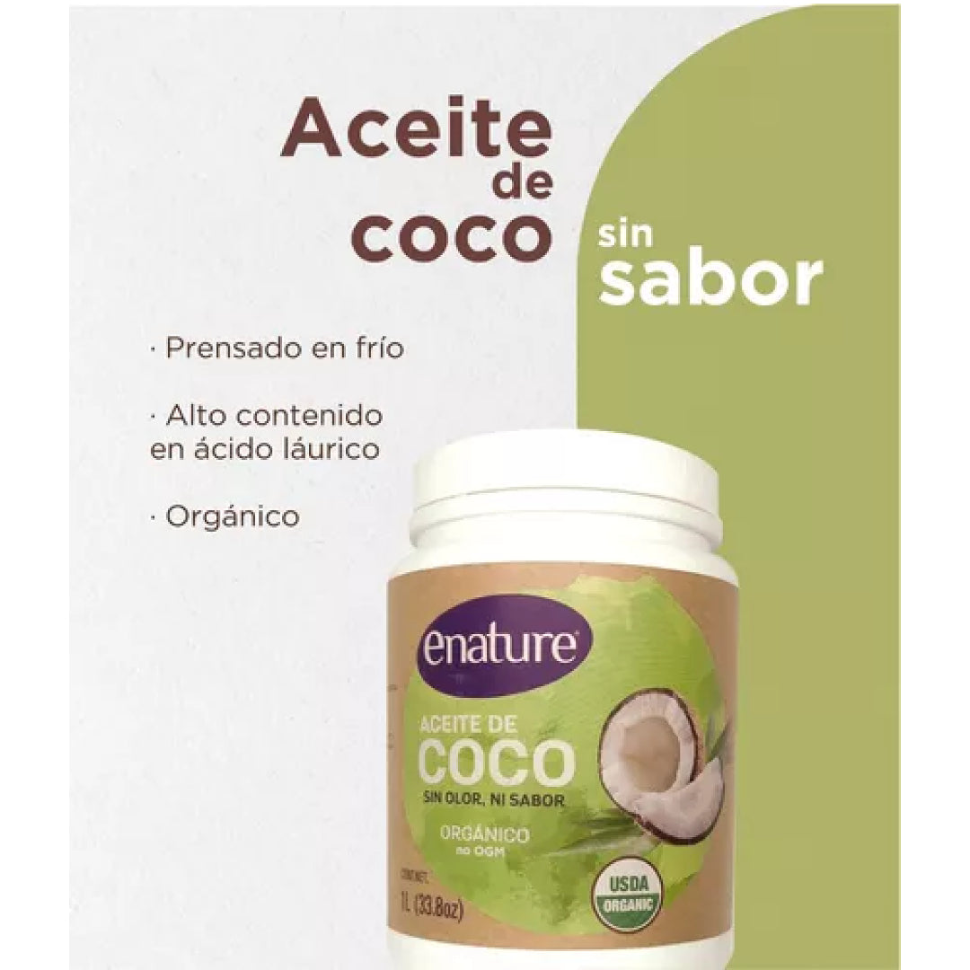 Aceite De Coco Organico Virgen 1 L