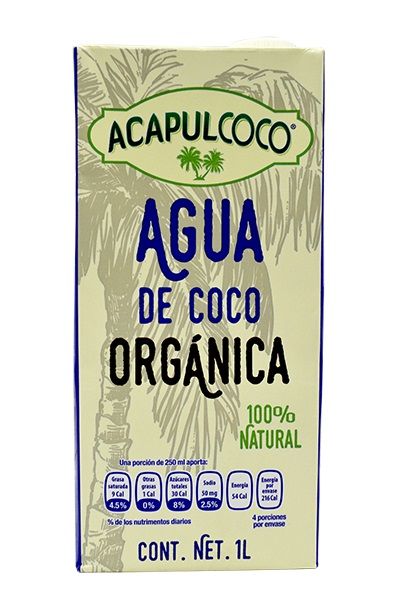 Agua De Coco Organica 1l