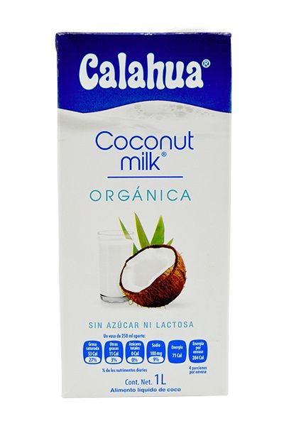 Bebida De Coco Organica Sin Azucar 1 L