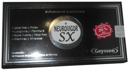 Neurovigor SX 10 Ampolletas de 12 ml con complejo B y ginseng