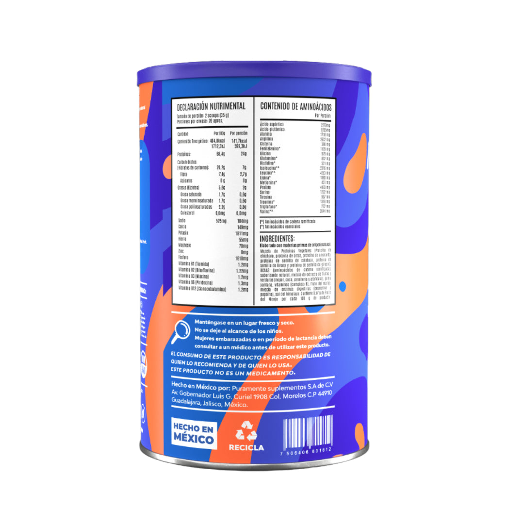 Proteína En Polvo 910g 100% Vegetal. Chocolate.+ Calidad