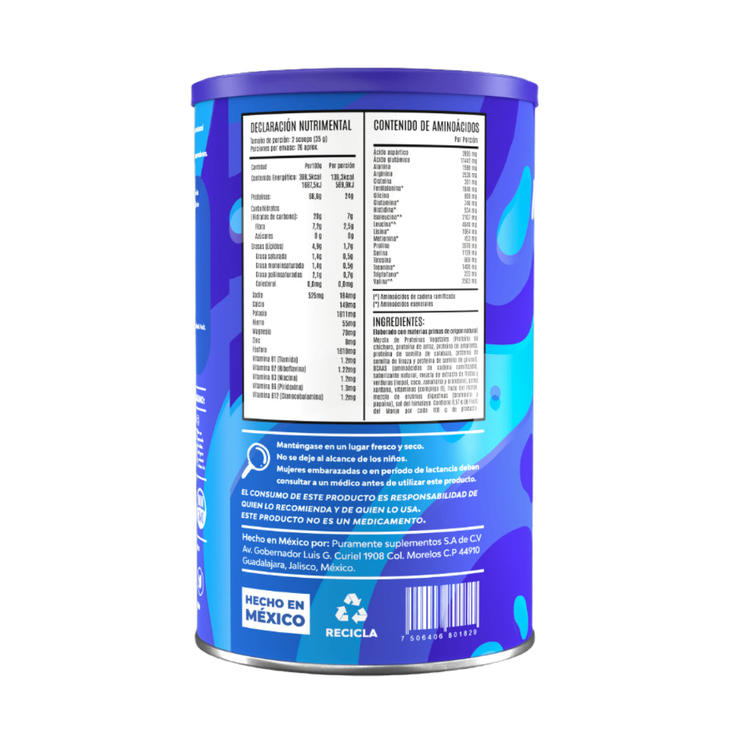 Proteína En Polvo 910g 100% Vegetal. Vainilla.+ Calidad