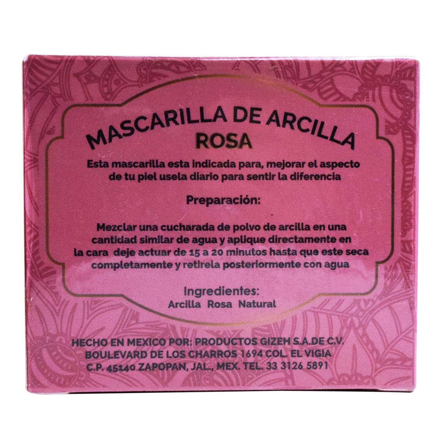 Mascarilla De Arcilla Rosa Polvo 100 G (GIZEH)