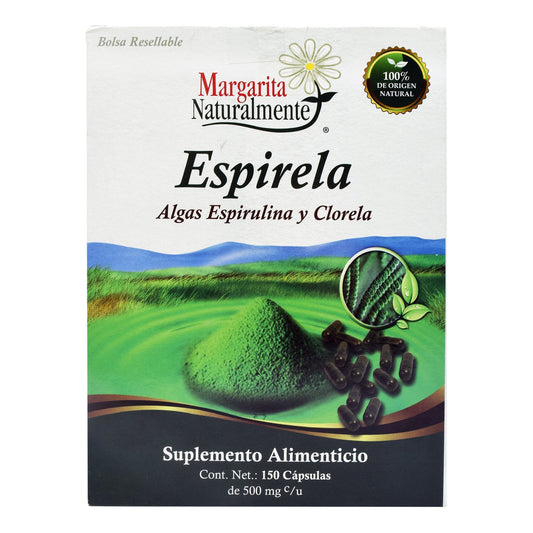 Alga Espirulina Y Clorela 150 Cápsulas (MARGARITA NATURAL)