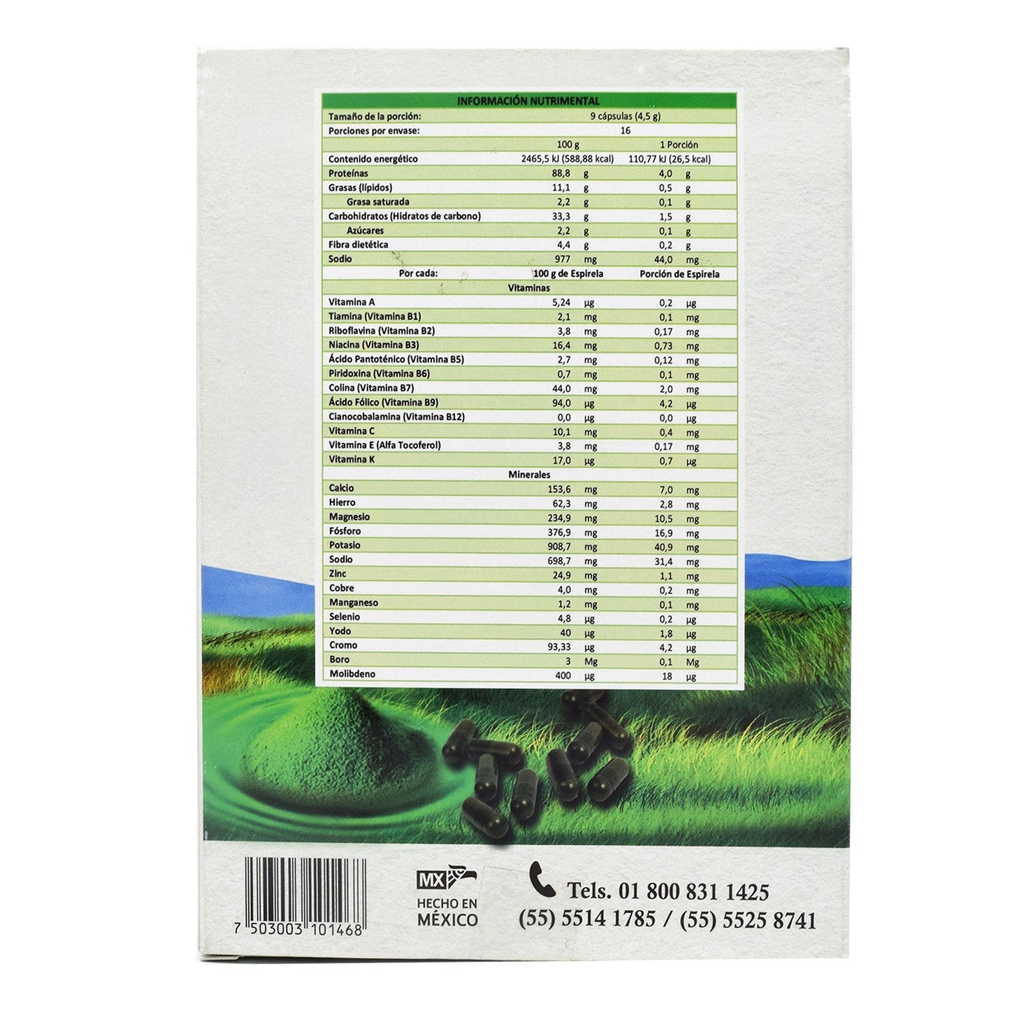 Alga Espirulina Y Clorela 150 Cápsulas (MARGARITA NATURAL)