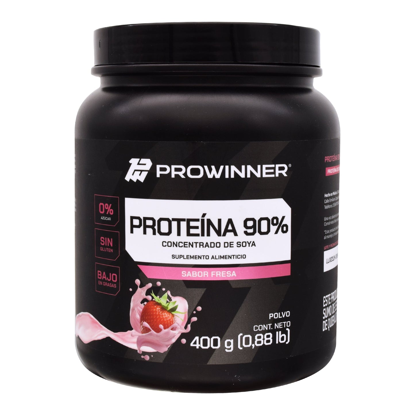 Proteina De Soya Aislada Fresa 400 G (PROWINNER)