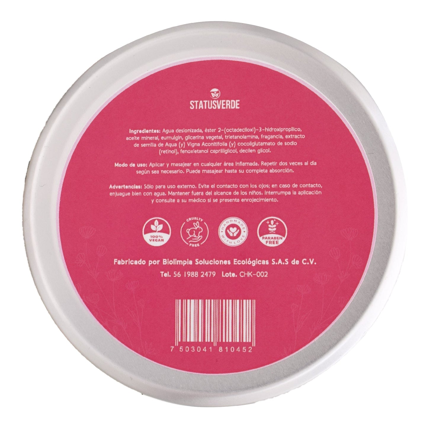 Crema Niacinamida Retinol 200 G (STATUS VERDE)