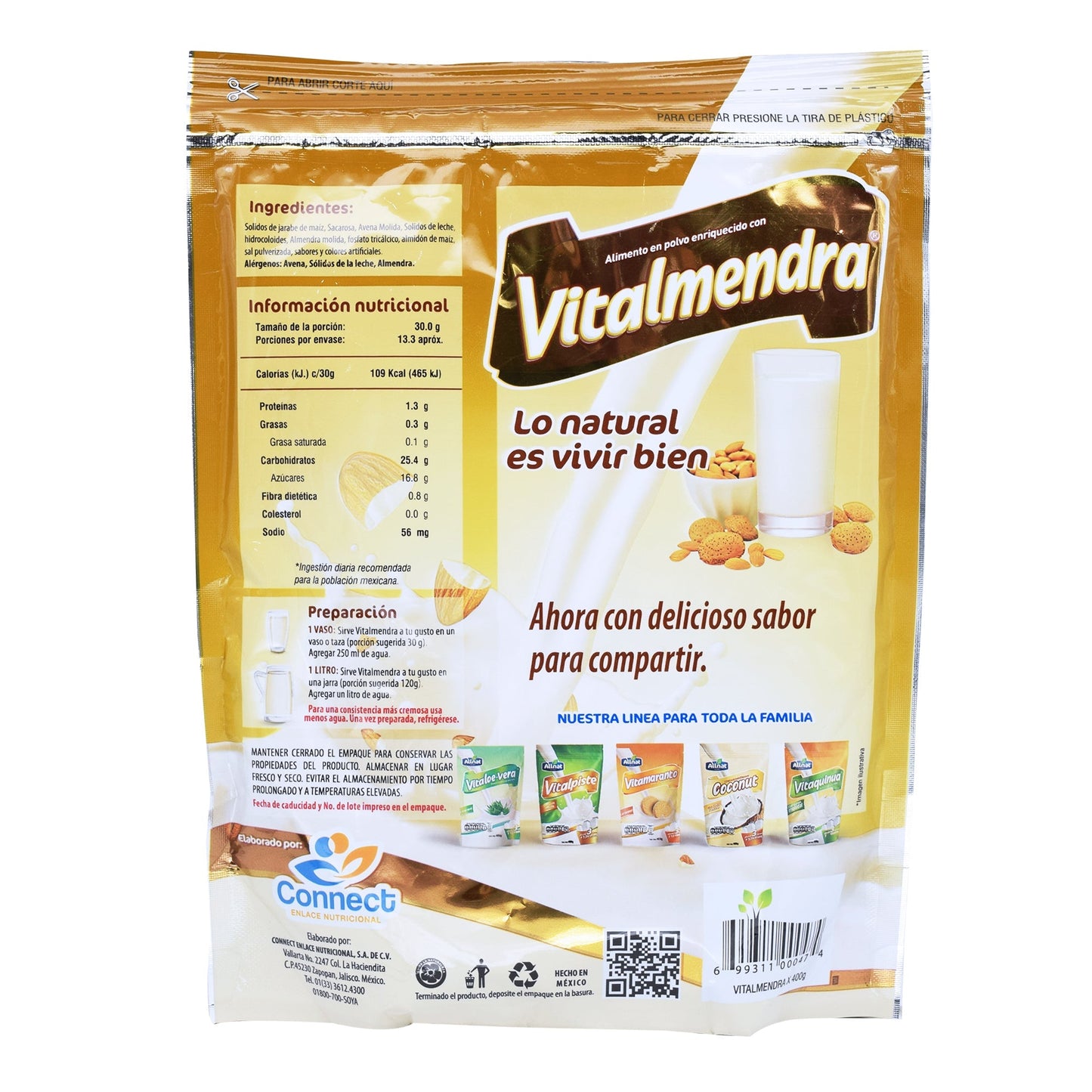 Bebida De Soya Almendras 400 G (ALLNAT NUTRITION)