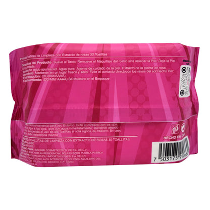 Toallita Desmaquillante Extracto De Rosas 30 Pza (BAUSSE POP)