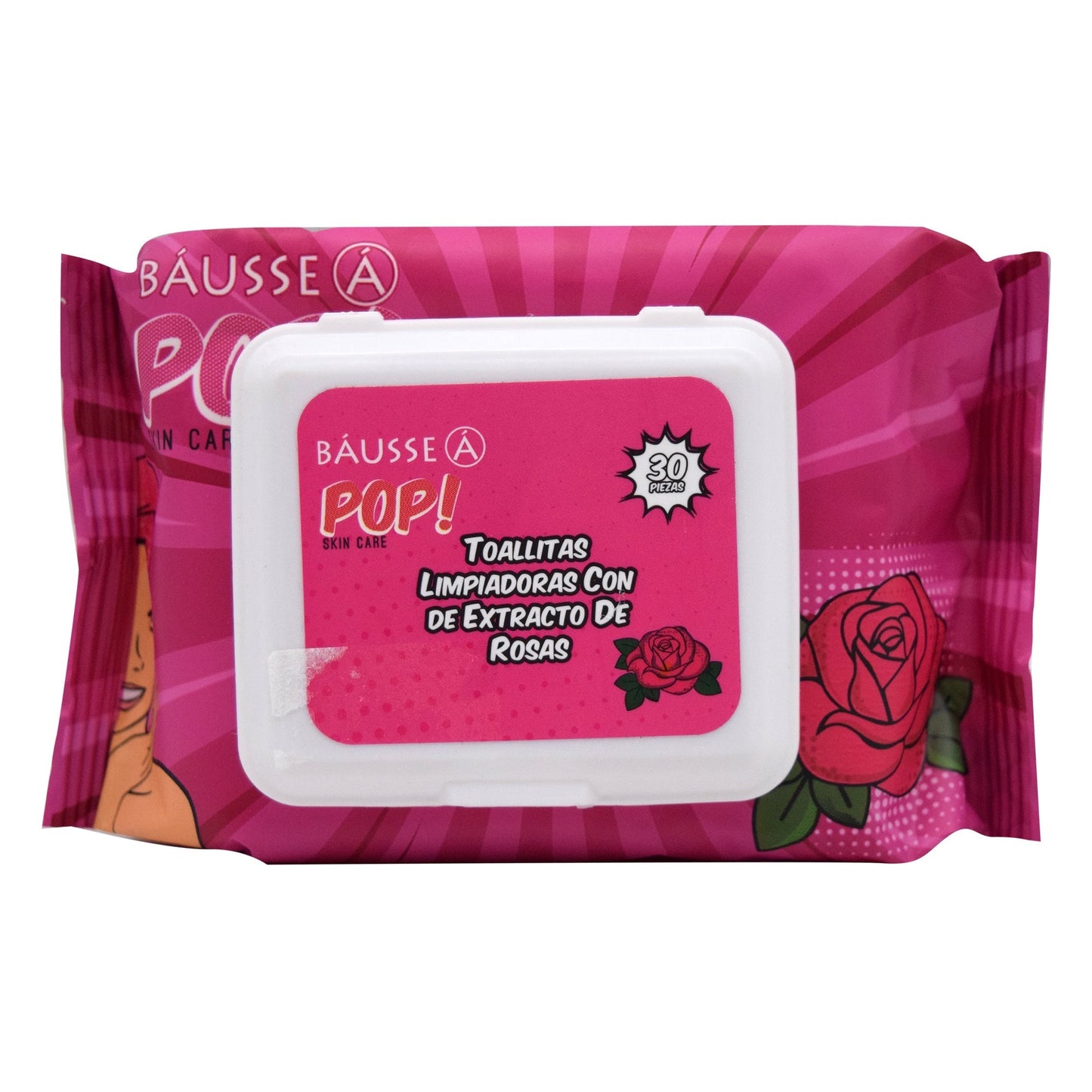 Toallita Desmaquillante Extracto De Rosas 30 Pza (BAUSSE POP)