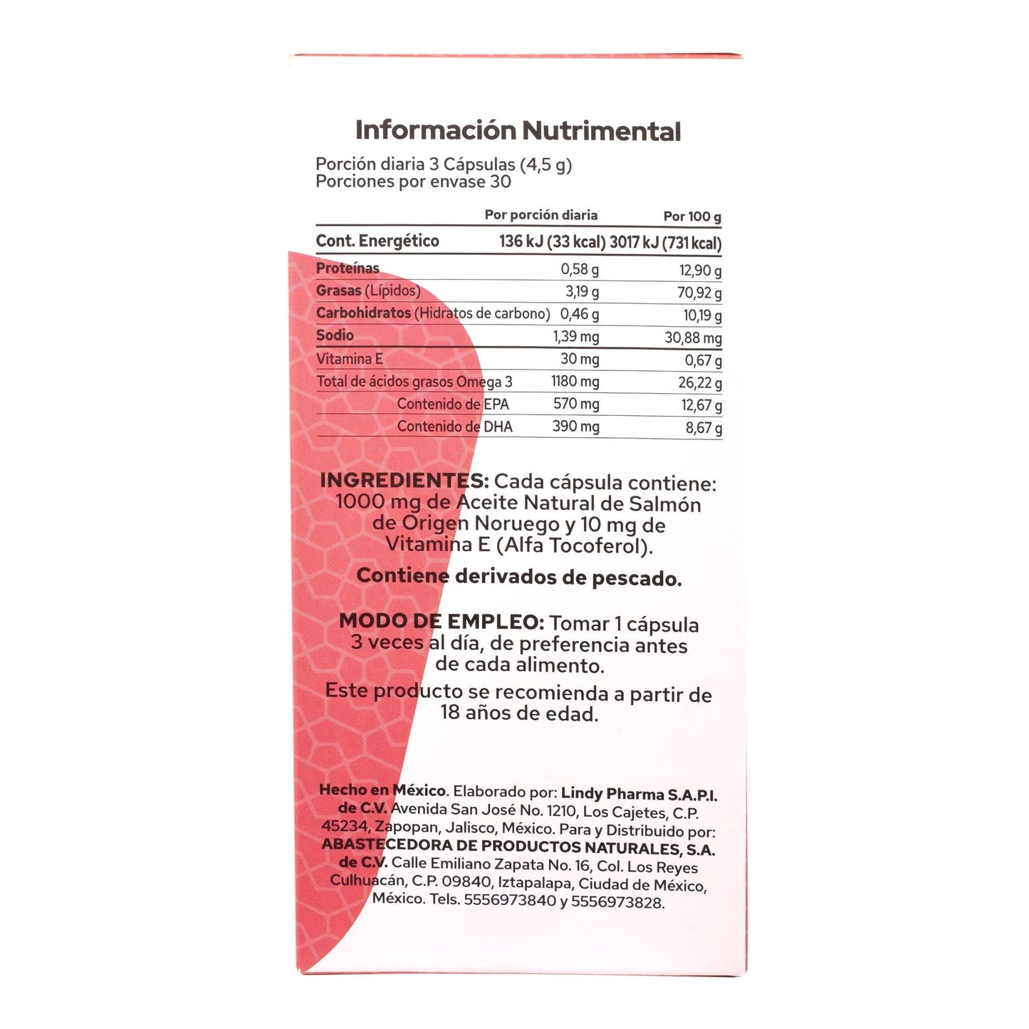 Omega 3 Plus Aceite De Salmon 90 Cápsulas (PRONAT)