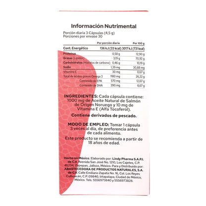 Omega 3 Plus Aceite De Salmon 90 Cápsulas (PRONAT)