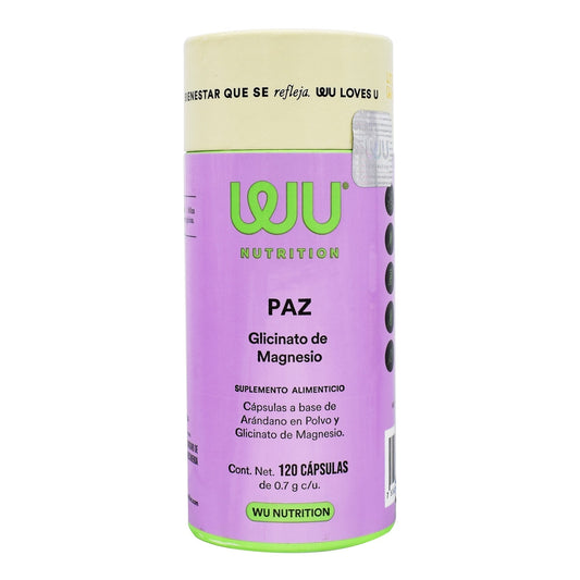 Glicinato De Magnesio 120 Cápsulas (WU NUTRITION)