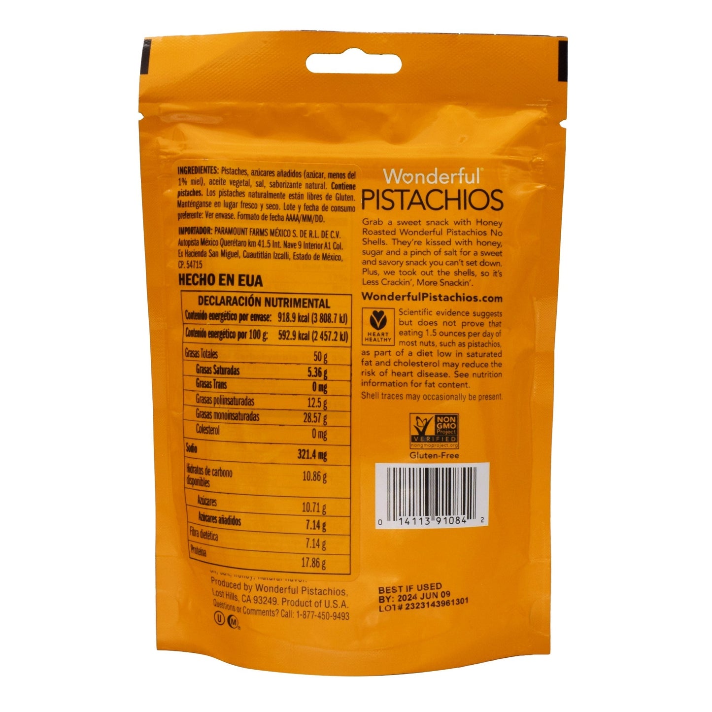 Pistache Con Miel 155 G (WONDERFUL PISTACHIOS)