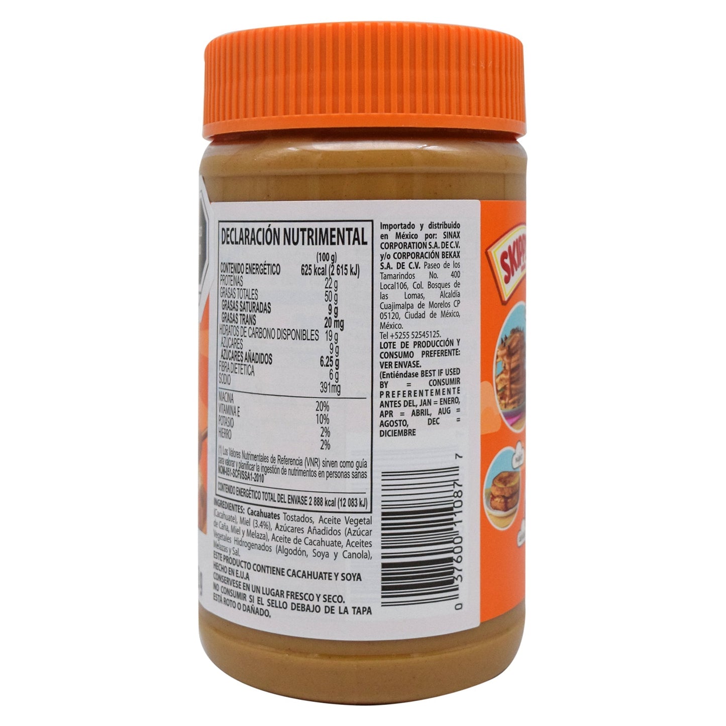 Crema De Cacahuate Tostado Con Miel 462 G (SKIPPY)