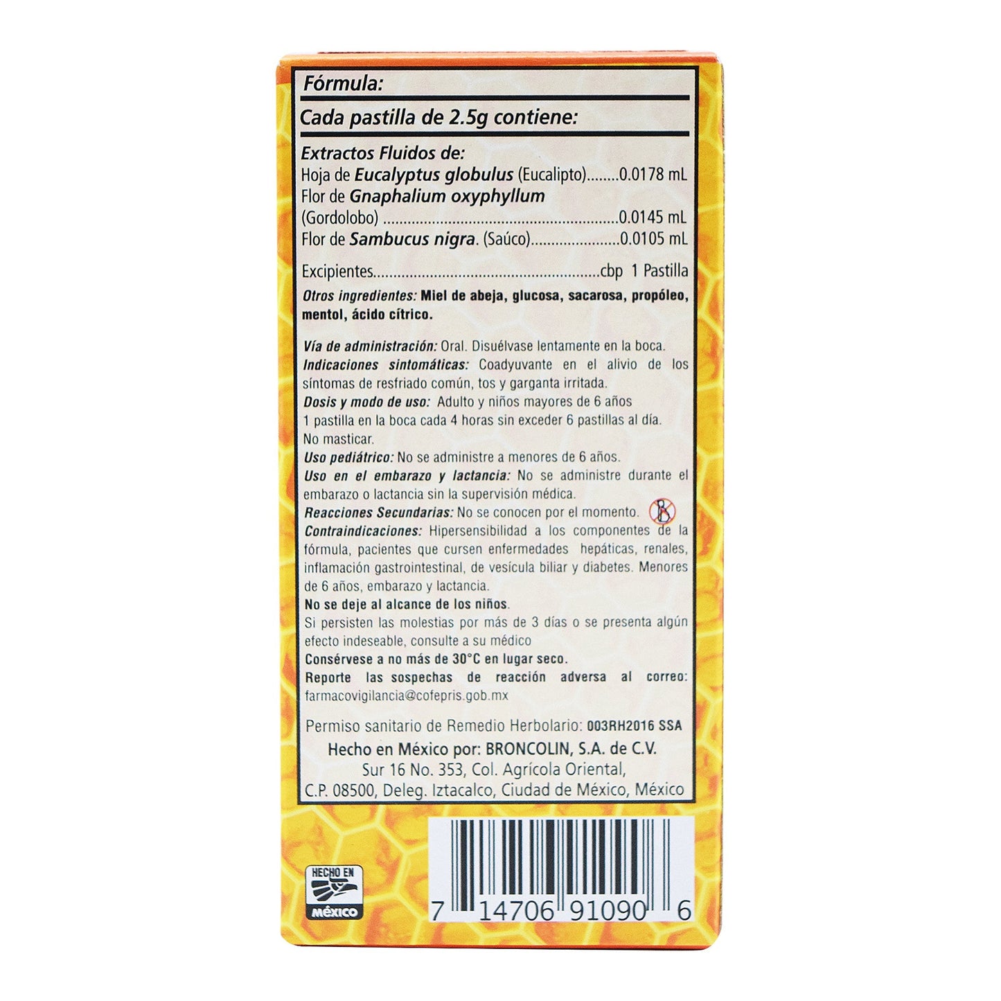 Caramelo Bicoestol Naranja 40 G (BRONCOLIN)