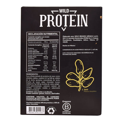 Barra De Proteina Chocolate 45 G (Paquete 16) (WILD PROTEIN)