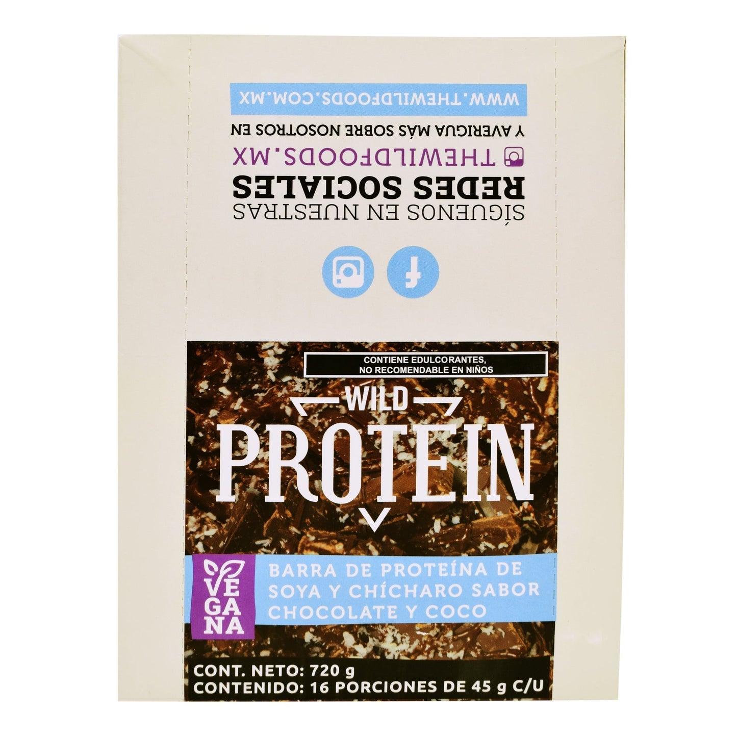 Barra De Proteina Chocolate Y Coco 45 G (Paquete 16) (WILD PROTEIN)