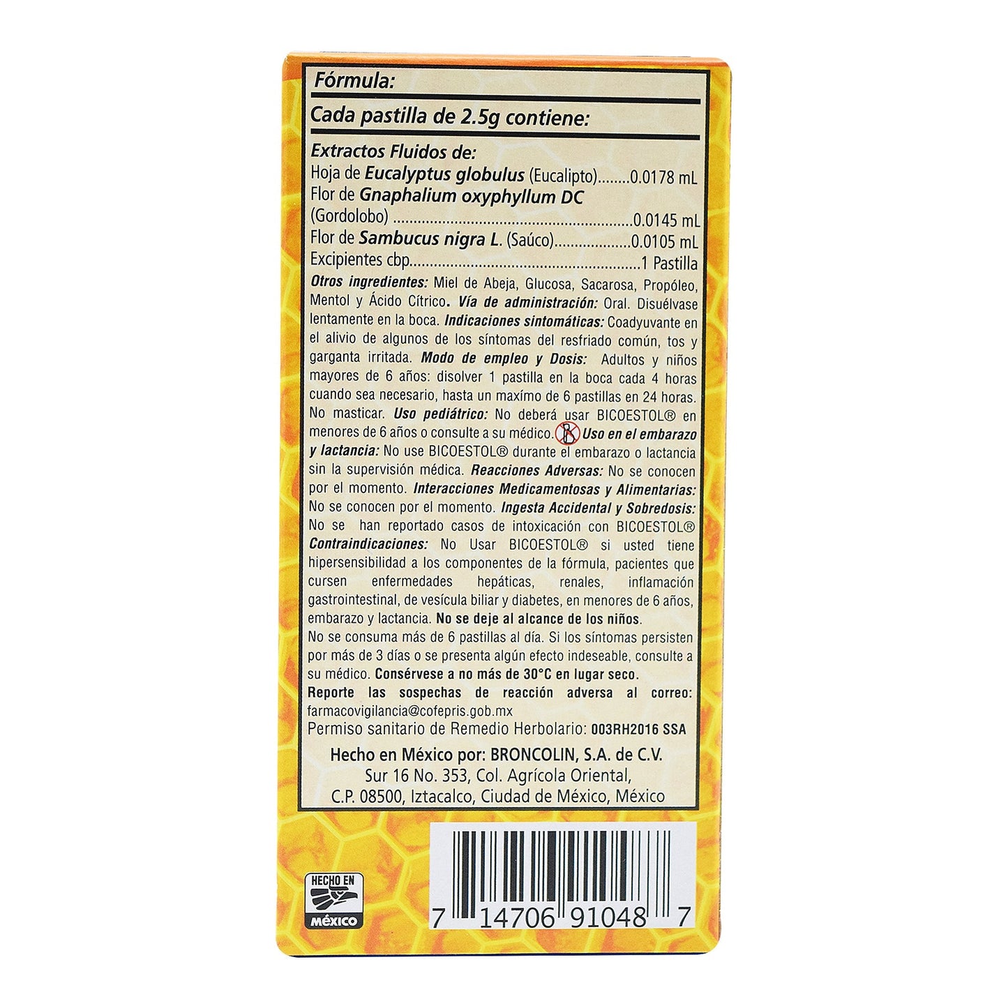 Caramelo Bicoestol Eucalipto 40 G (BRONCOLIN)