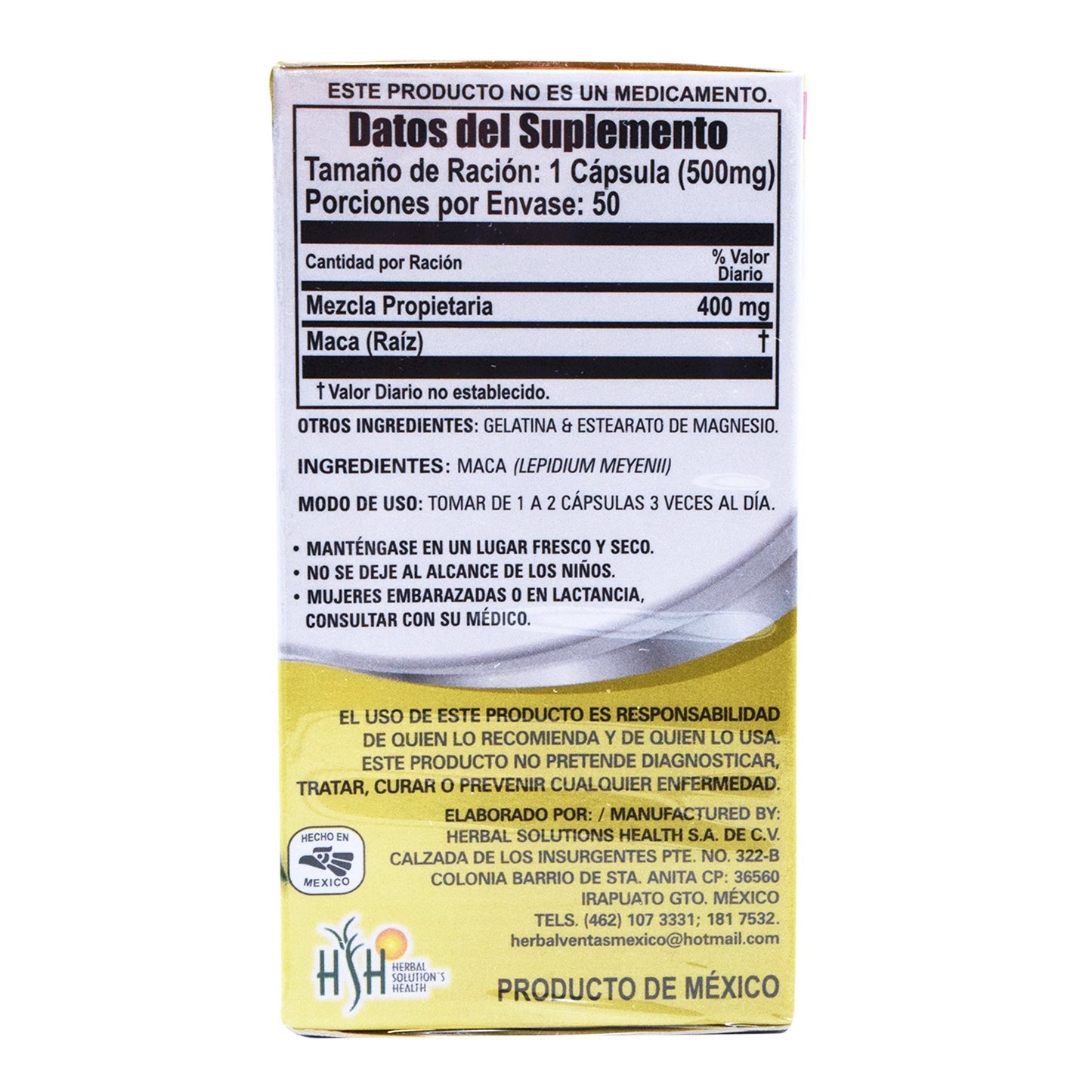 Maca 50 Cápsulas (NATURAL VITALITY)