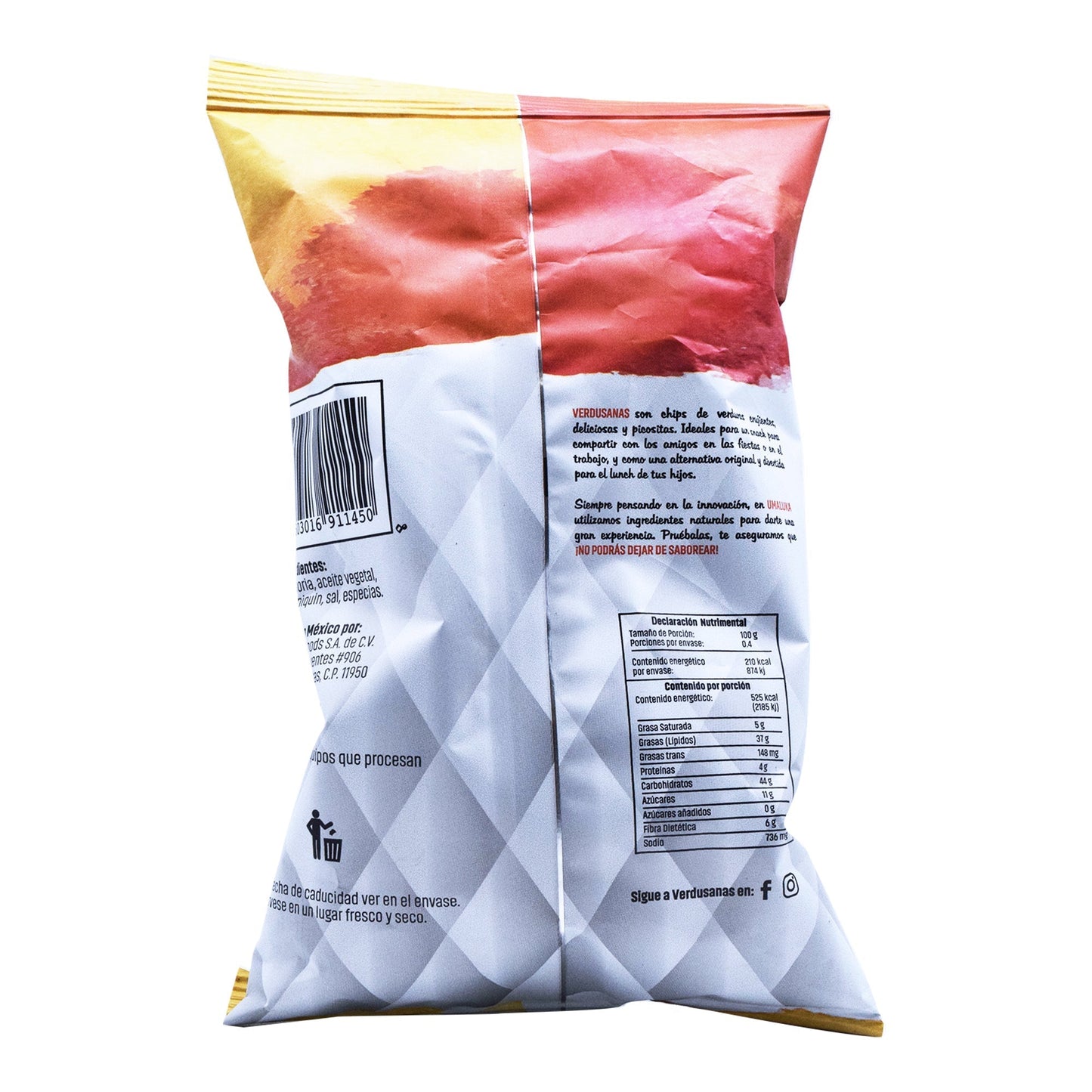 Chips De Zanahoria Enchilada 40 G (VERDUSANAS)