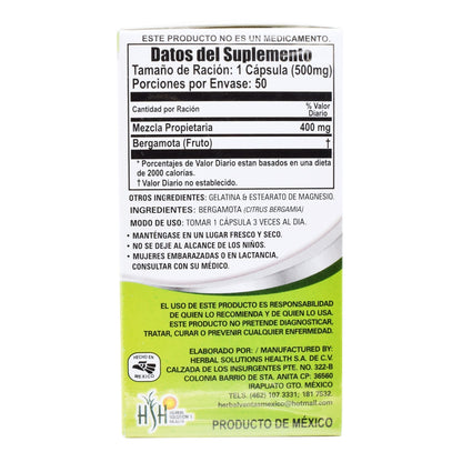 Bergamota 50 Cápsulas (NATURAL VITALITY)