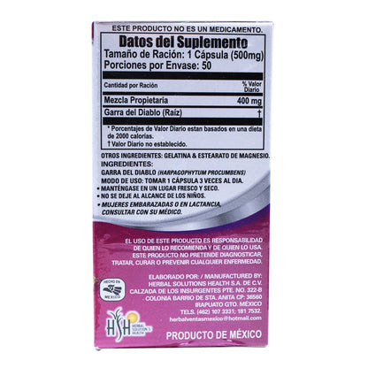 Garra Del Diablo 50 Cápsulas (NATURAL VITALITY)