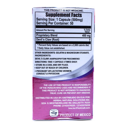 Garra Del Diablo 50 Cápsulas (NATURAL VITALITY)