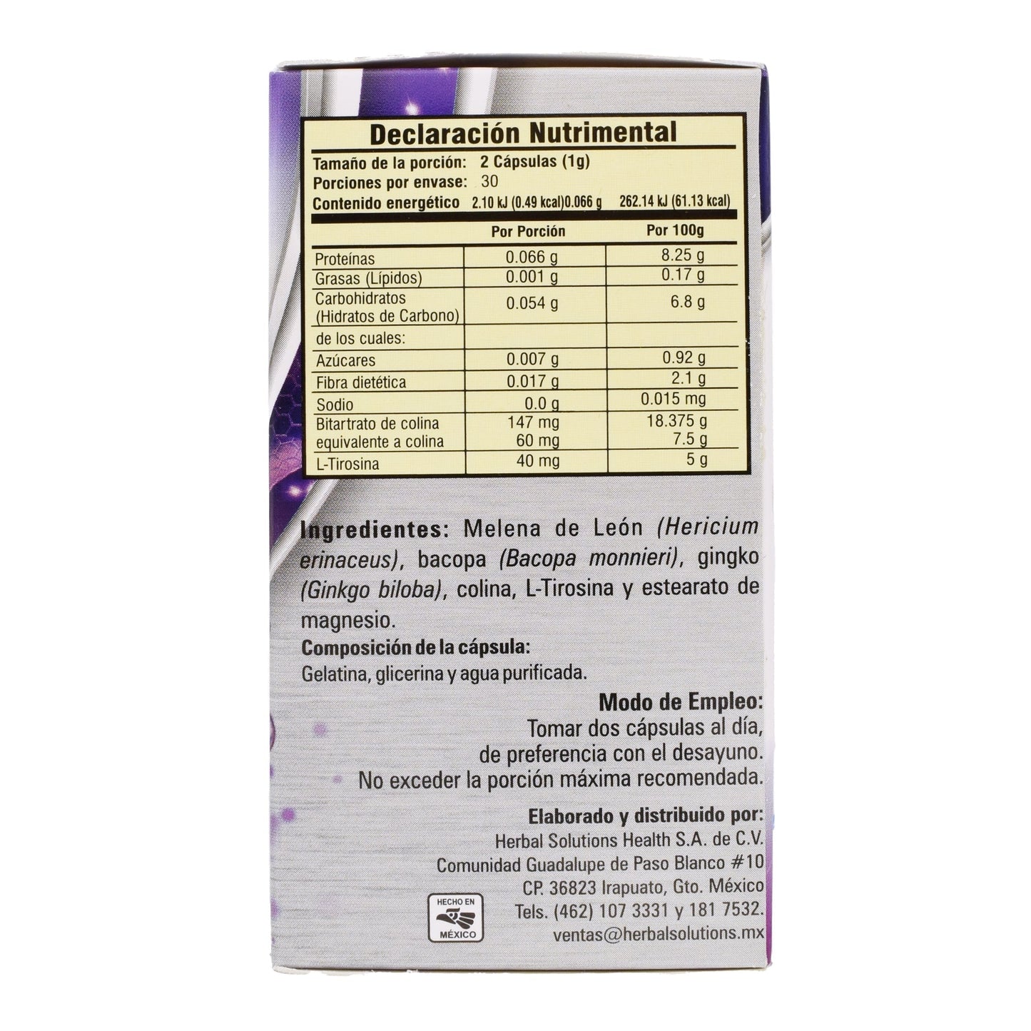 Melena De Leon Bacopa 60 Cápsulas (VITALAEL)