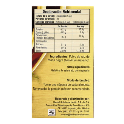 Maca Negra 60 Cápsulas (VITALAEL)