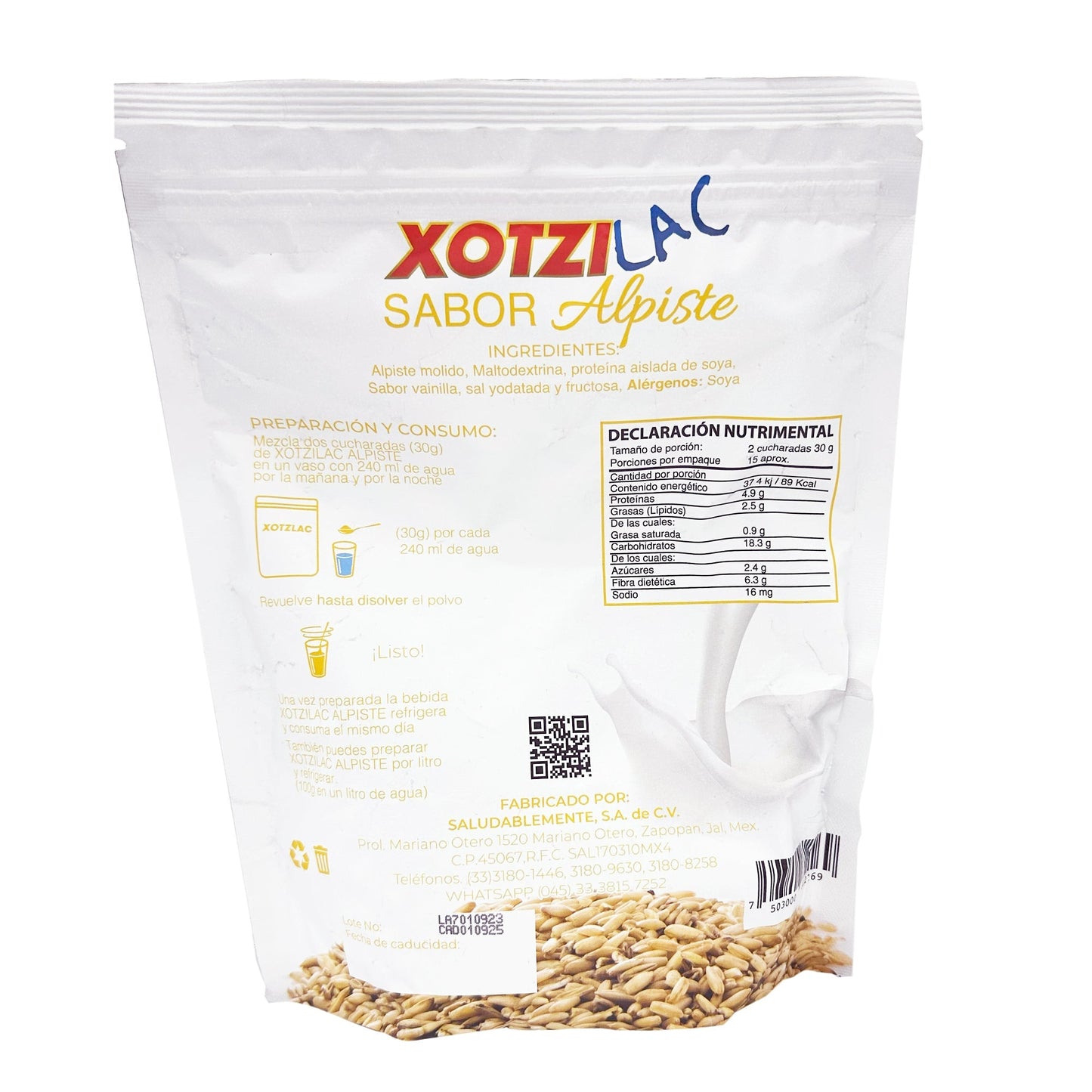 Bebida De Soya Con Alpiste  470 G (XOTZIL)