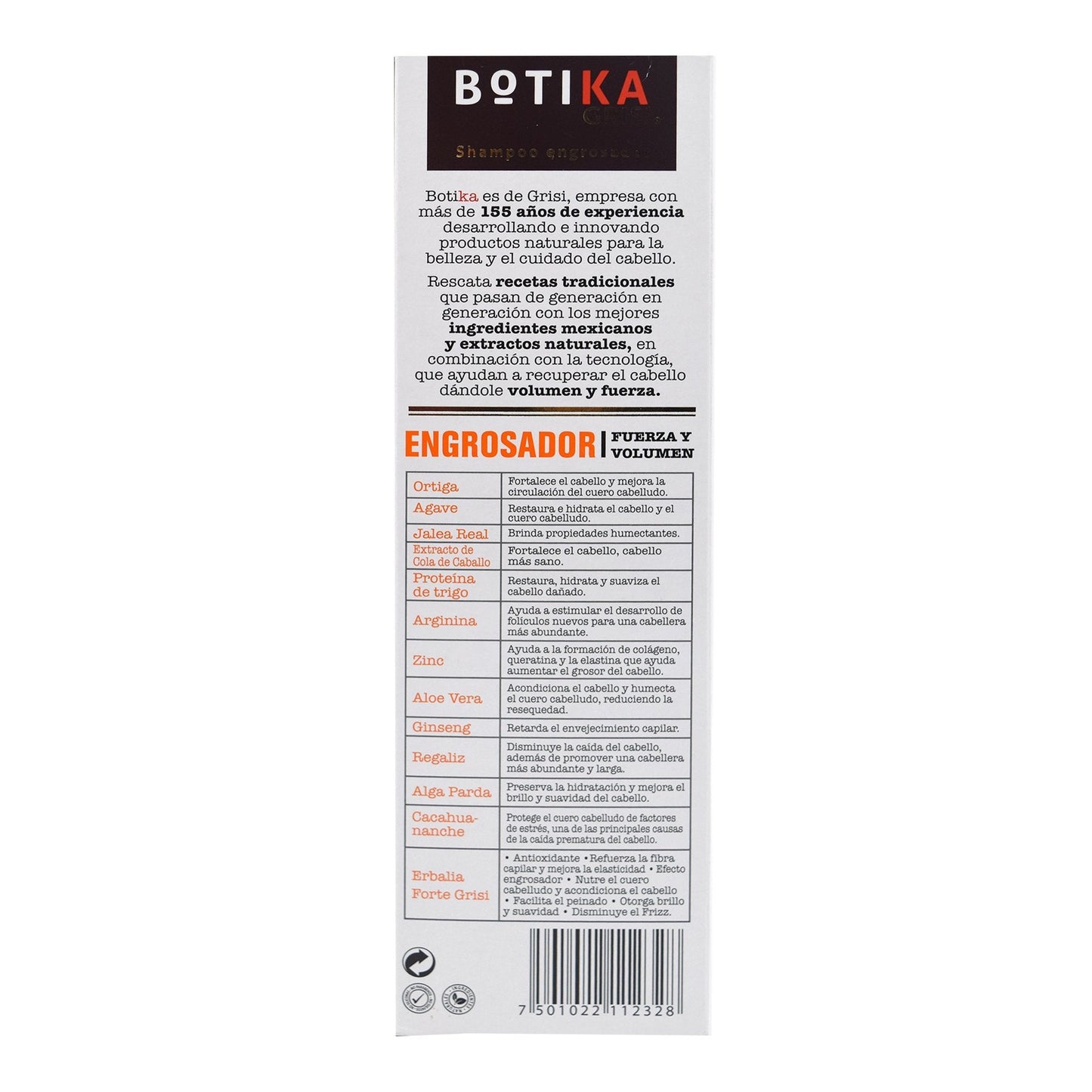 Shampoo Engrosador 480 Mililitros (BOTIKA GRISI)
