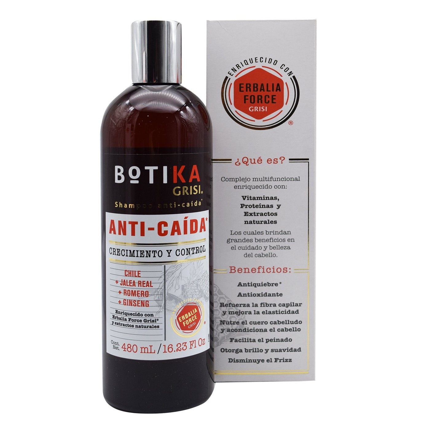 Shampoo Engrosador 480 Mililitros (BOTIKA GRISI)