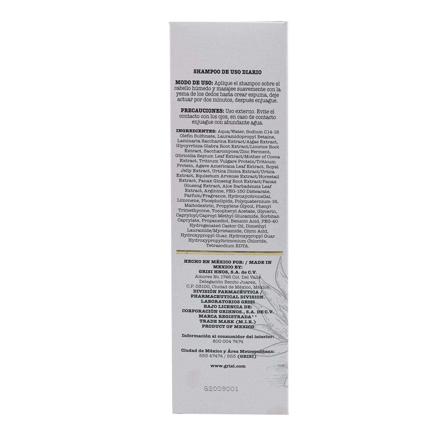 Shampoo Engrosador 480 Mililitros (BOTIKA GRISI)