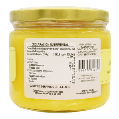 Mantequilla Clarificada Ghee 265 G (CANASTA VERDE)