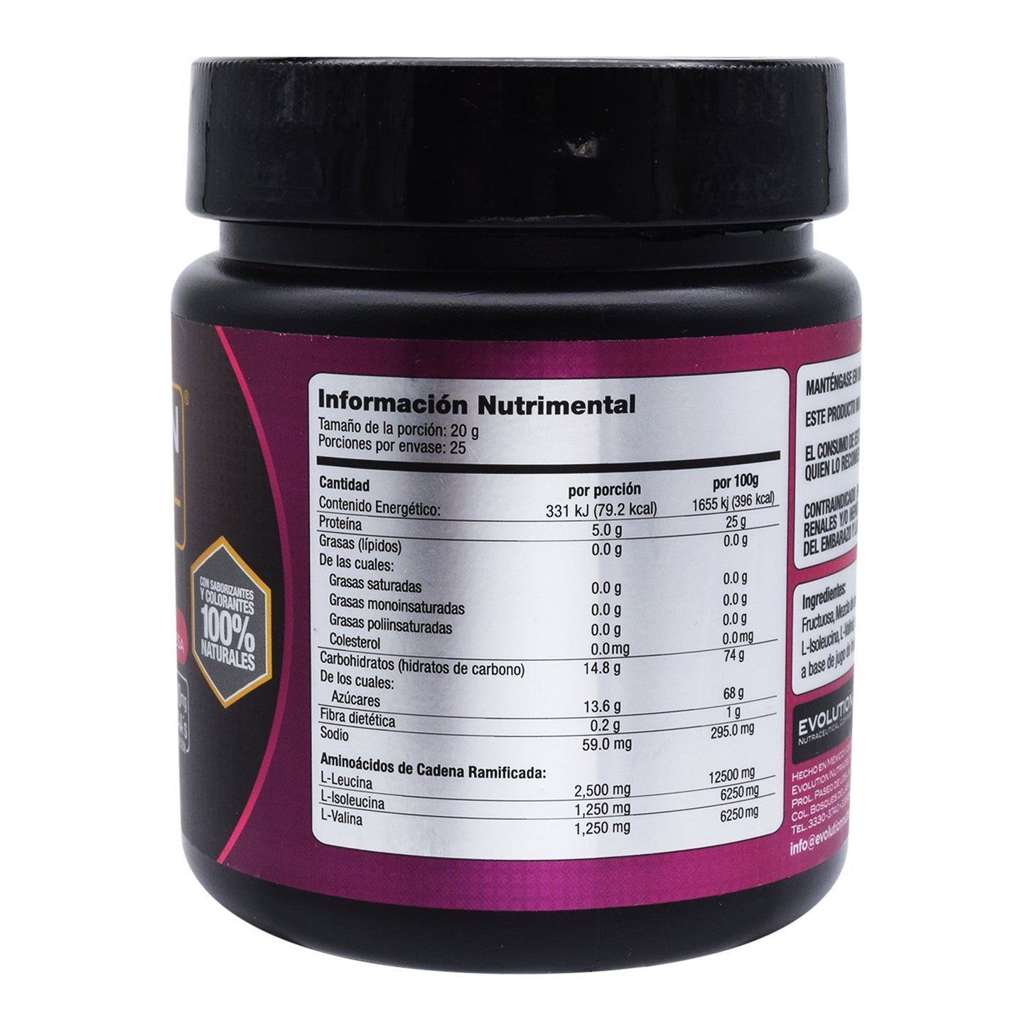 Aminoacidos Bccas Arandano Frambuesa 500 G (EVOLUTION)