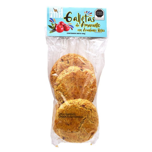 Galletas De Amaranto Con Arandanos 140 G (Caja 12) (POWER FOODS)