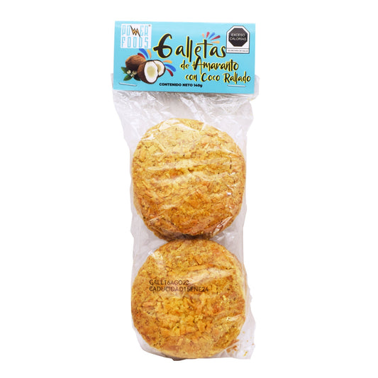 Galletas De Amaranto Con Coco Rallado 140 G (Caja 12) (POWER FOODS)