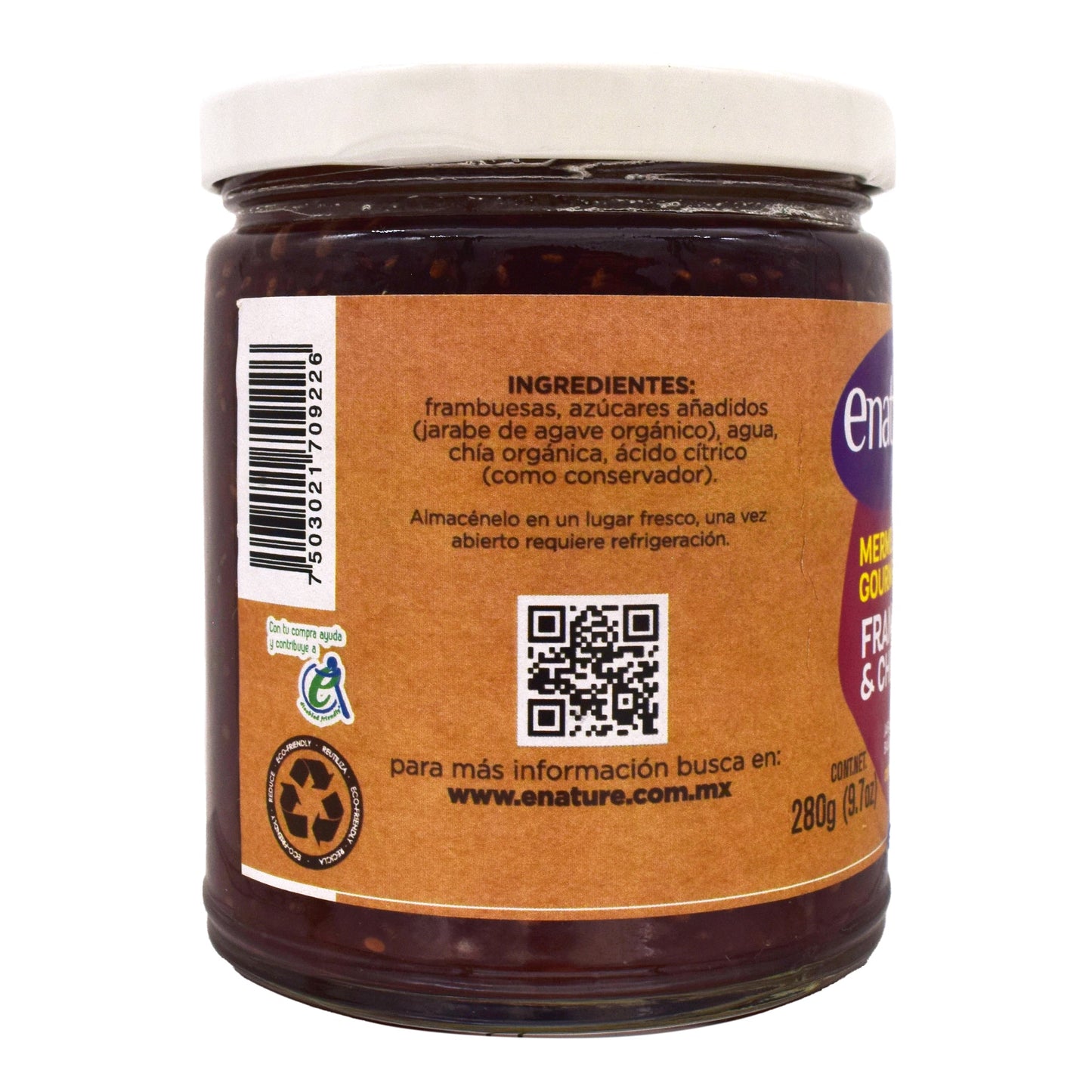 Mermelada Frambuesa Chia 280 G (E-NATURE)