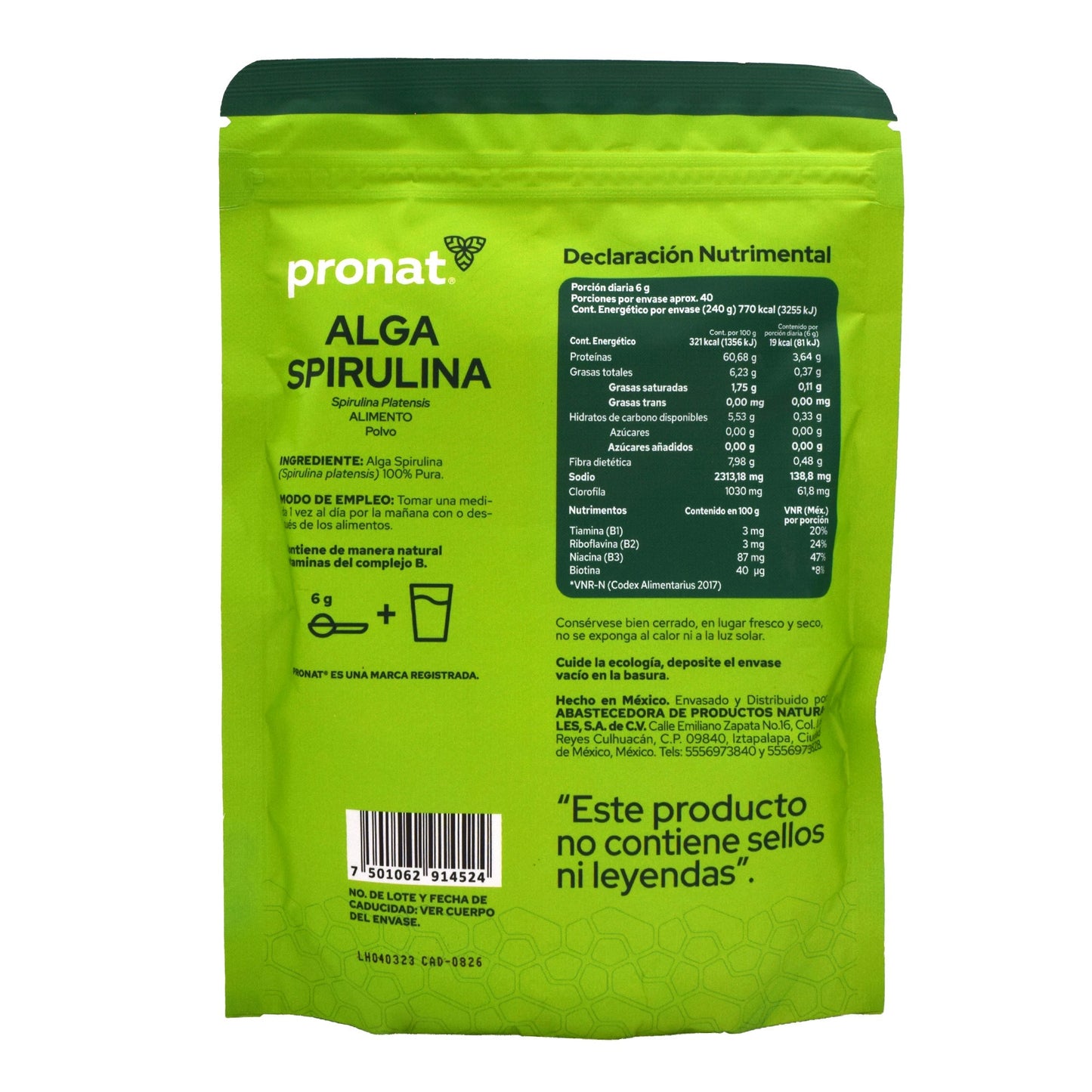 Alga Spirulina 240 G (PRONAT)