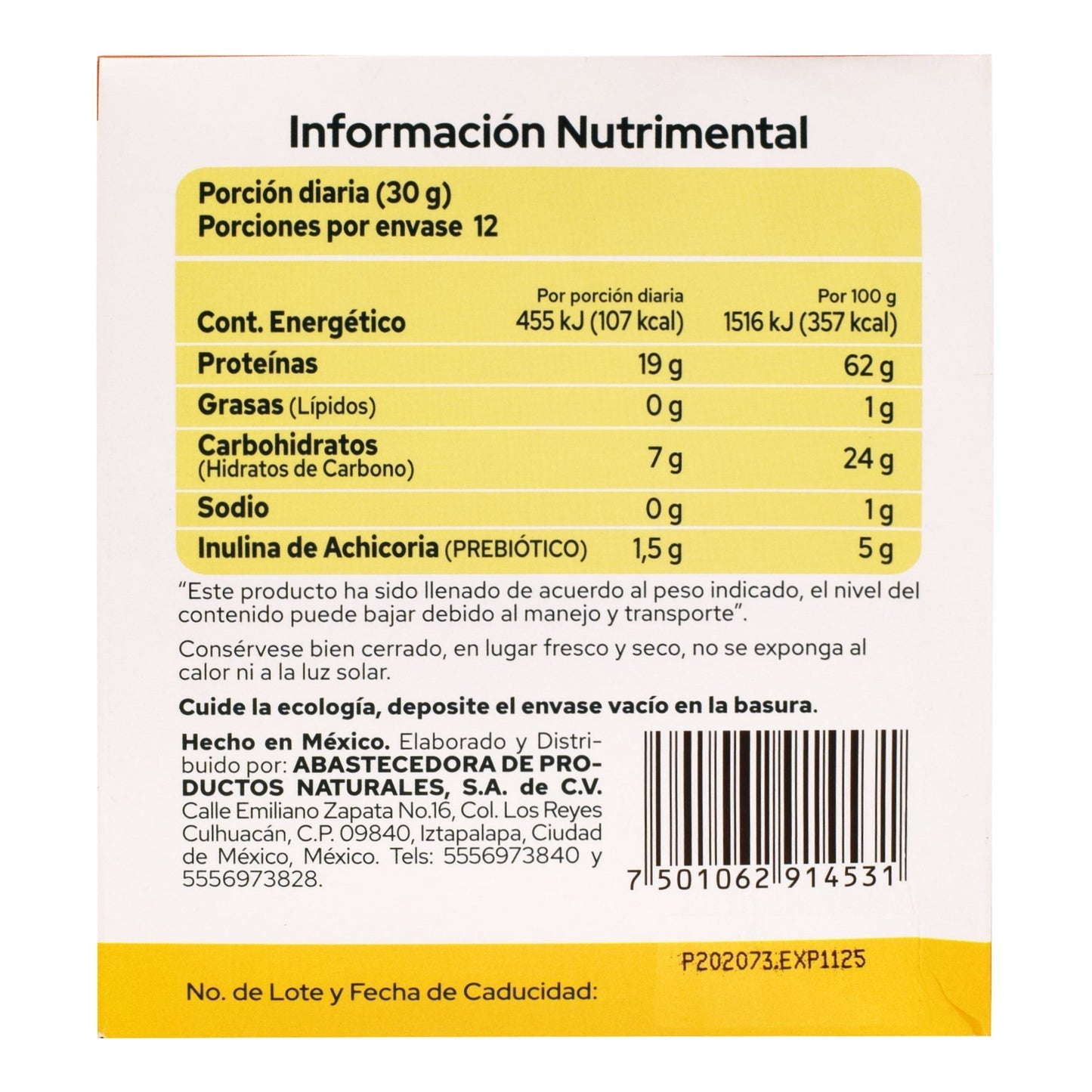 Proteina Vegetal Vainilla 30 G (Paquete 12) (PRONAT)