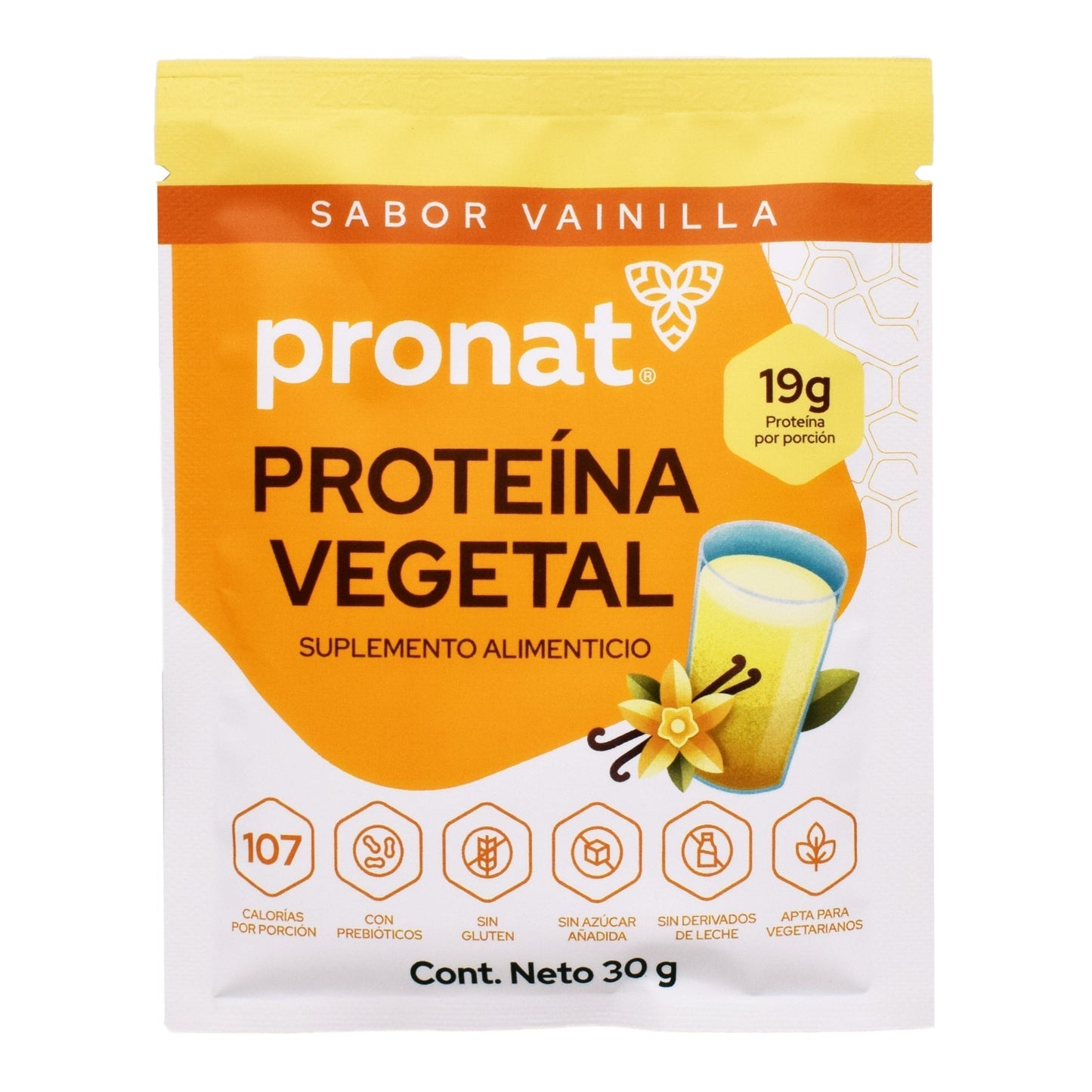 Proteina Vegetal Vainilla 30 G (Paquete 12) (PRONAT)