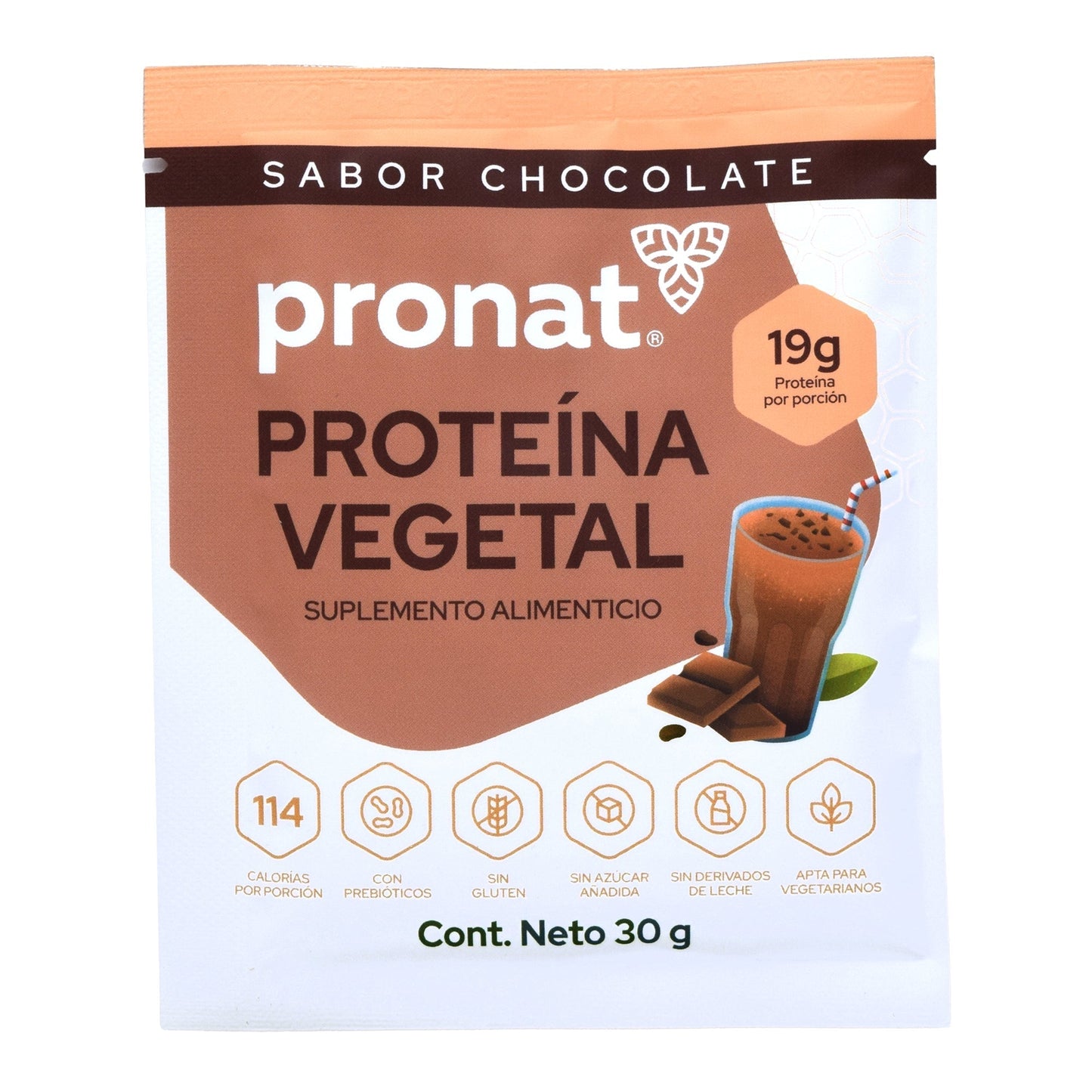 Proteina Vegetal Chocolate 30 G (PAQUETE 12) (PRONAT)