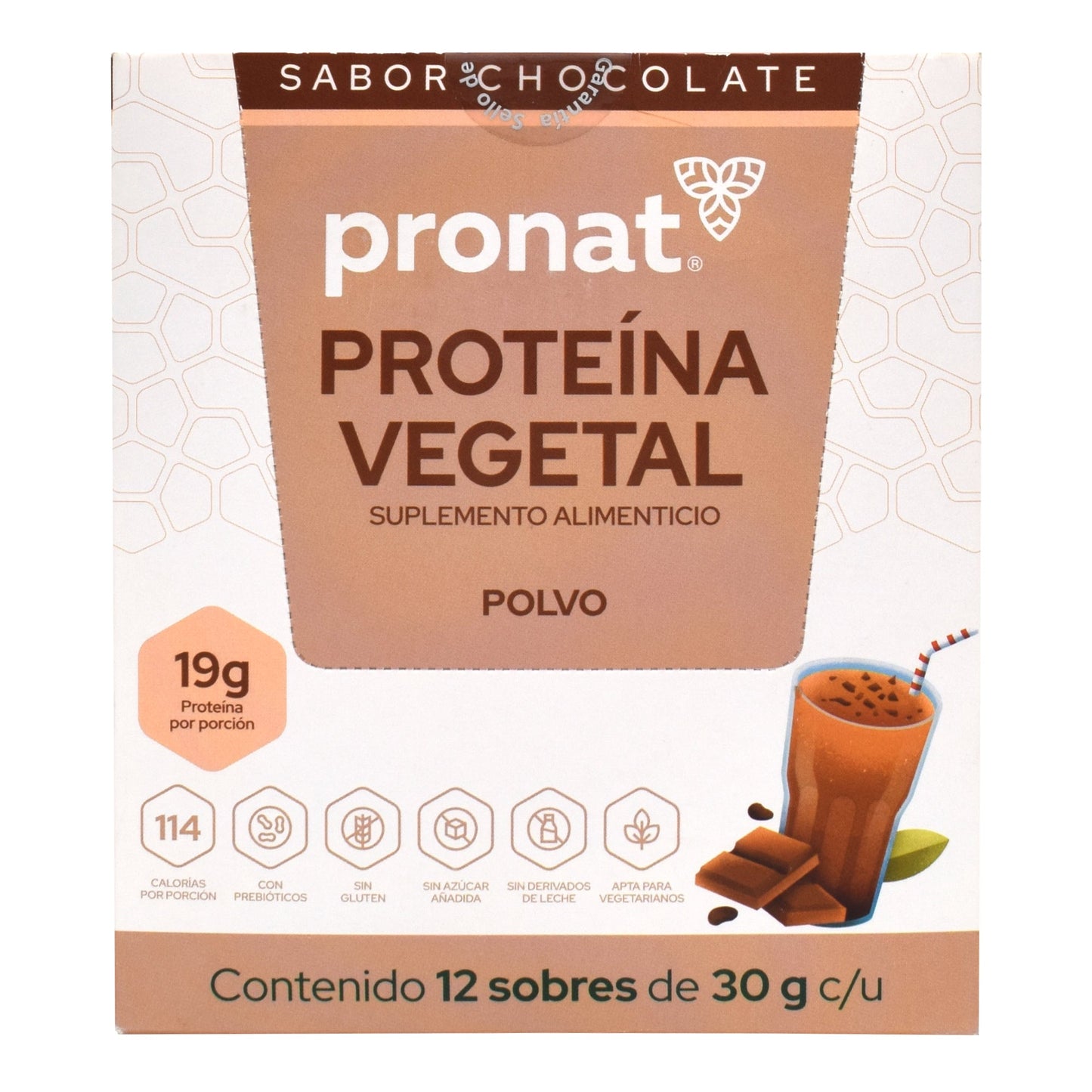 Proteina Vegetal Chocolate 30 G (PAQUETE 12) (PRONAT)