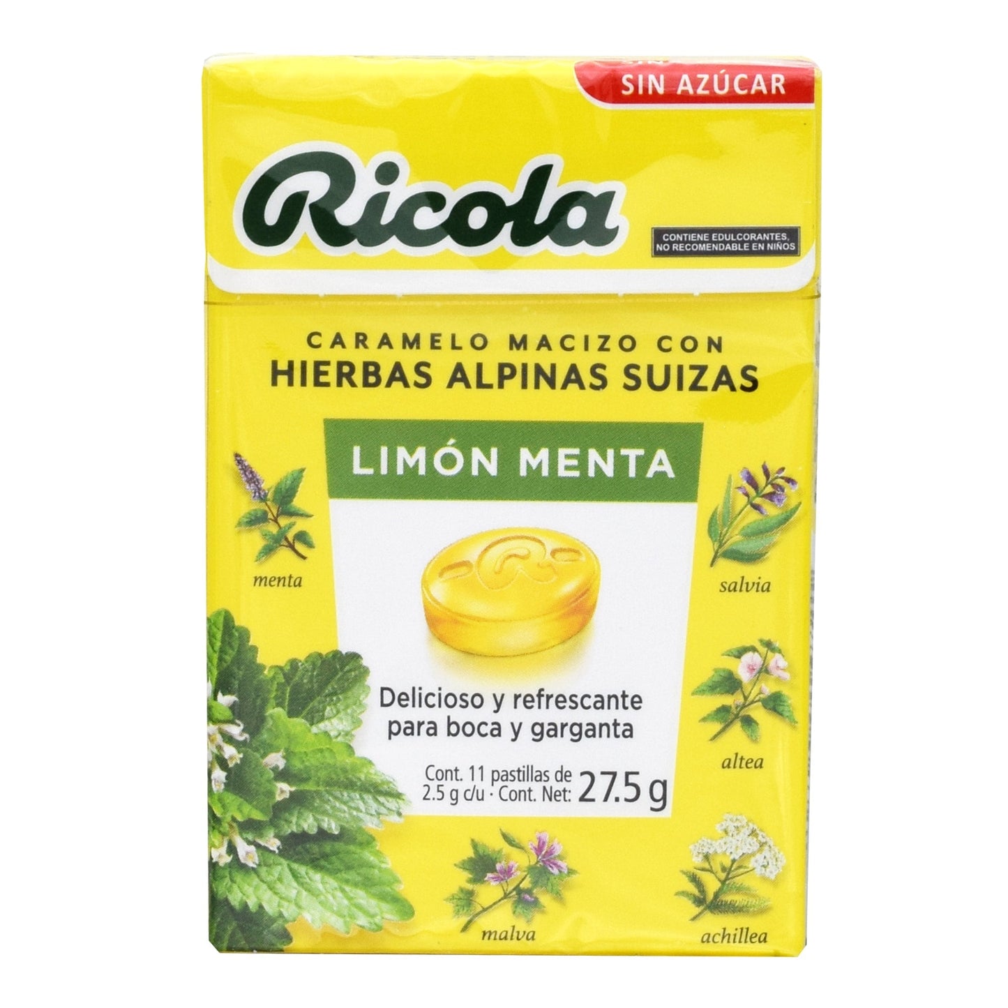 Caramelo Hierbas Limon Menta 27.5 G (Paquete 20) (RICOLA)