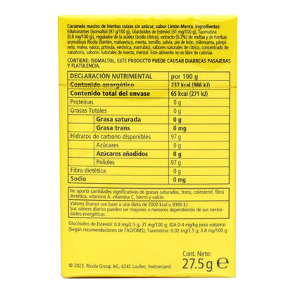 Caramelo Hierbas Limon Menta 27.5 G (Paquete 20) (RICOLA)