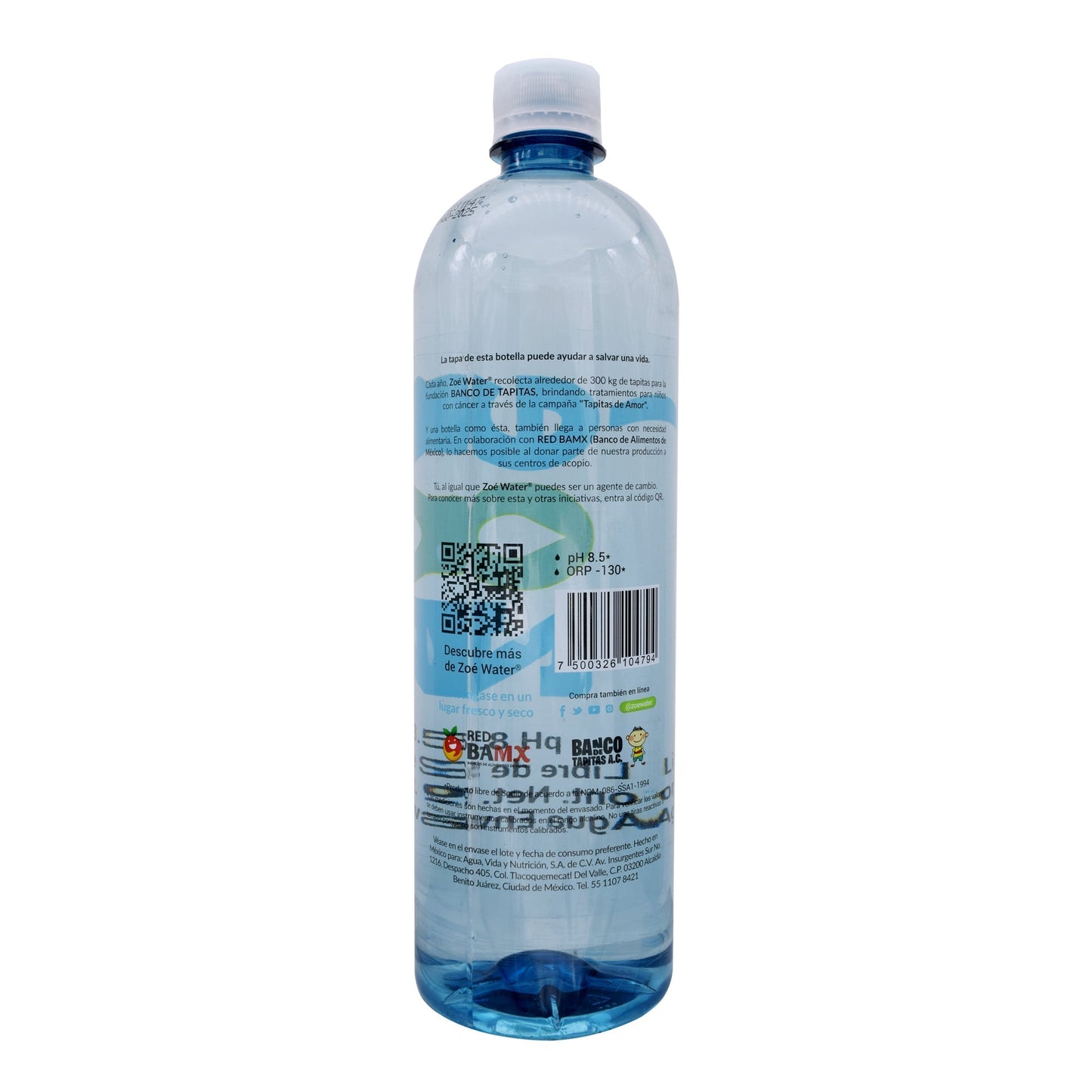 Agua Alcalina Ionizada 900 Mililitros (ZOE)