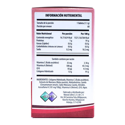 Colageno Collagen Manzana Canela 60 Tabletas (NATURAL JAHVS)
